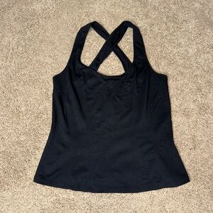 Anthropologie Cross Back Seamed Tank Top